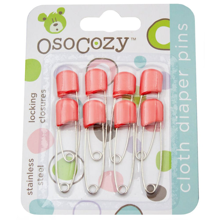 Diaper Pins - {Red} - Sturdy, Stainless Steel Diaper Pins with Safe Locking Closures - Use for Special Events, Crafts or Colorful Laundry Pins , 2.875 Inch x 0.25 Inch x 0.5 Inch