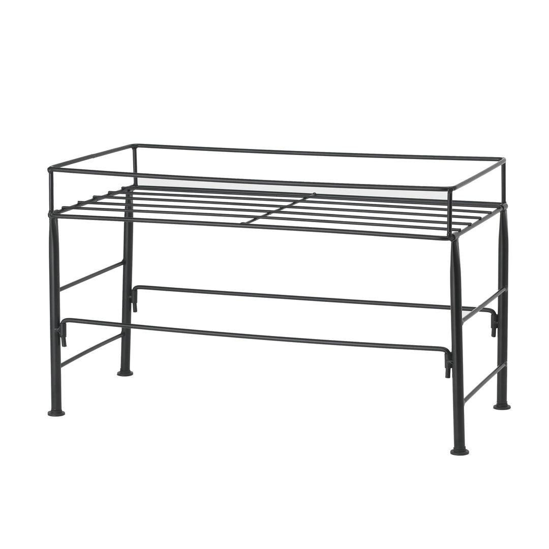 PetRageous 81032 Brady's Set the Table Steel Frame Dog Feeder 10-Inch Tall by 20-Inch Long and 10-Inch Wide, Holds Two 9-Inch Diameter Bowls, for Large Dogs and Extra Large Dogs, Black