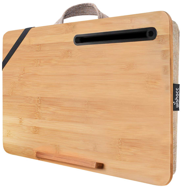 Oversized Lap Desk, Portable Bamboo Lap Desk Tray for Home Office (Fits up to 17.3” Laptop)