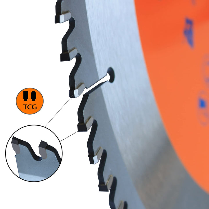 Yolan 8-1/4-Inch 80 Teeth Circular Saw Blade with 5/8-Inch Diamond Knockout Arbor, Steel for Cutting Aluminum, Non-Ferrous Metal Table Saw Accessories,Polished Miter Saw Blade Silver