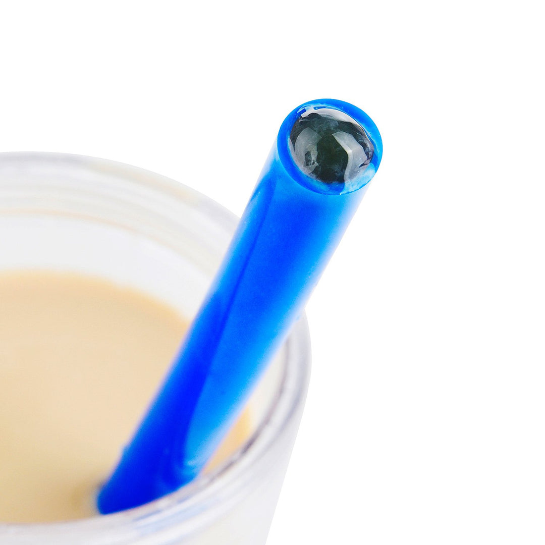 Reusable Boba Smoothie Straws, 10” Long Extra Wide Fat Silicone Straws for Drinking Bubble Tea, Set of 6 with Cleaning Brush