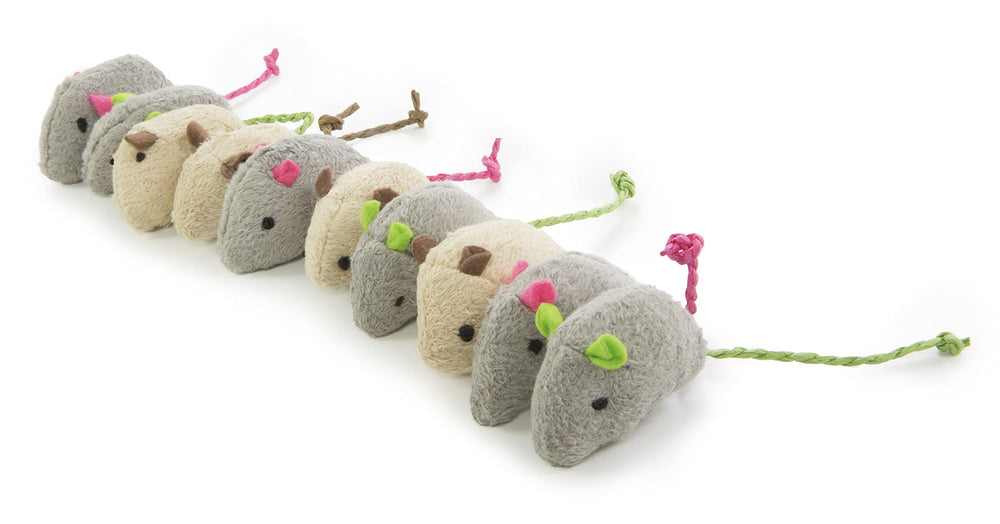 Skitter Critters Value Pack Catnip Cat Toys - Gray/Cream, Set of 10
