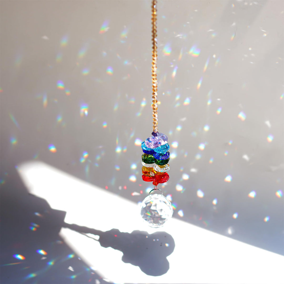 H&D Hyaline&Dora H&D 30mm Chandelier Crystals Ball Prisms Rainbow Octogon Chakra Suncatcher for Gift
