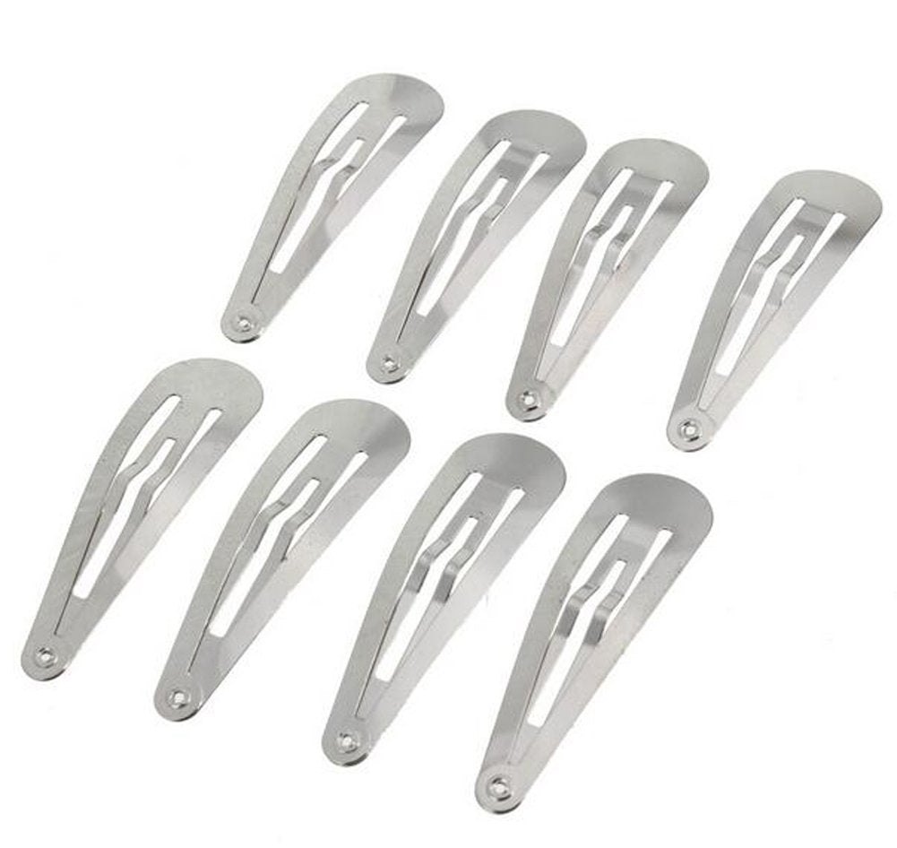Metal Silver 50 Pcs Mini Small 30Mm Snap Hair Clips Hair Pins Hair Barrettes Hair Accessories