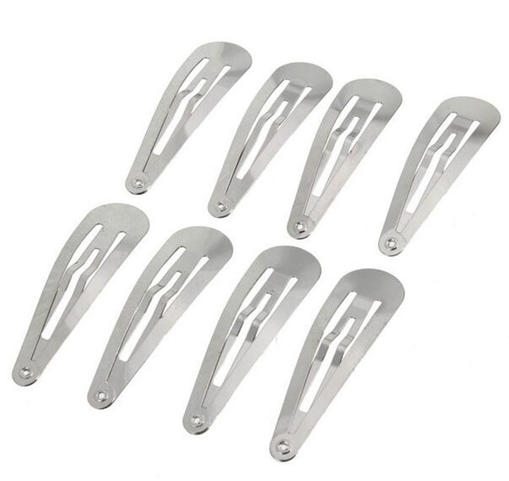Metal Silver 50 Pcs Mini Small 30Mm Snap Hair Clips Hair Pins Hair Barrettes Hair Accessories