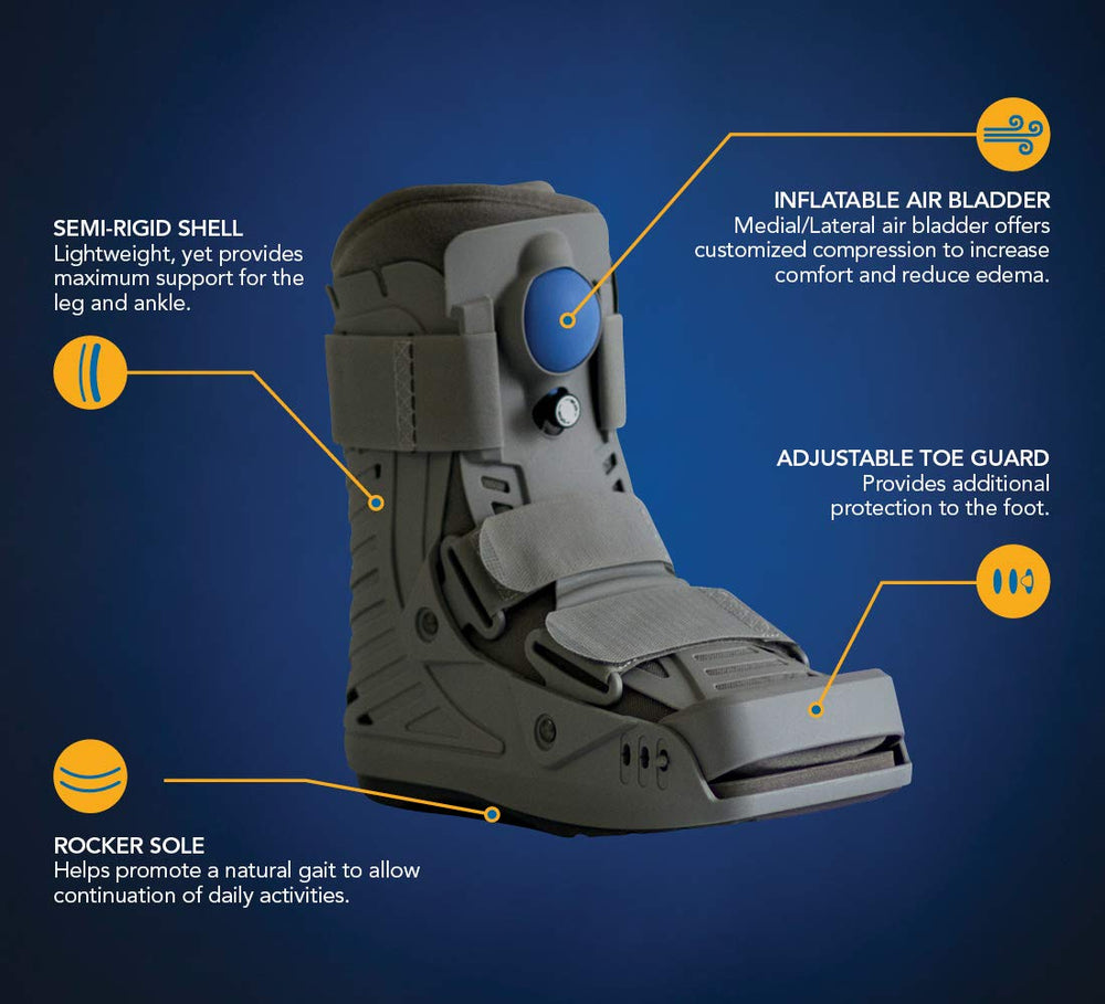 USA16115 360 Air Walker Ankle Fracture Boot, Medium, Grey
