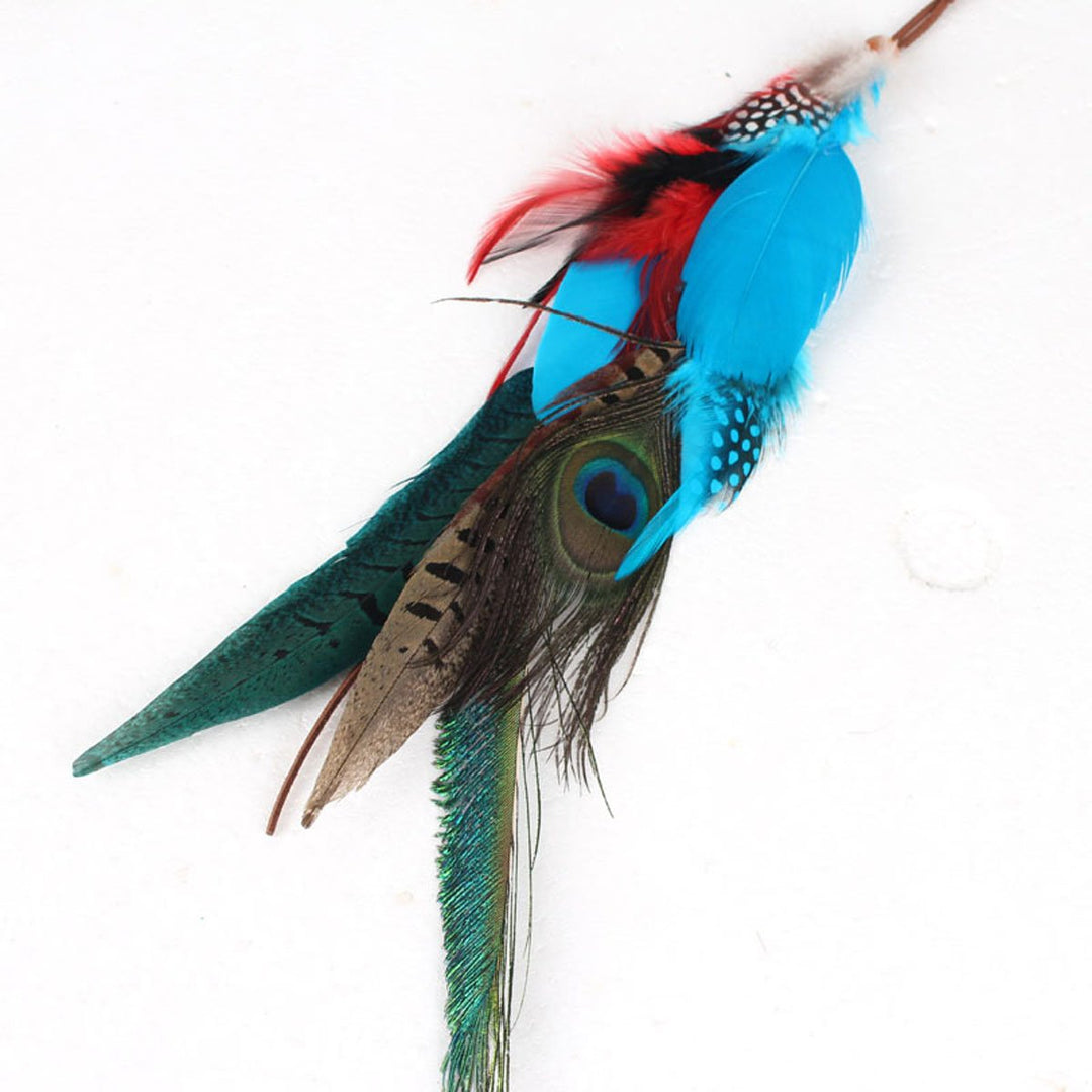 1 Pc Handmade Boho Hippie Hair Extensions with Feather Clip Comb Hairpin Headdress DIY Accessories for Girls Women Lady
