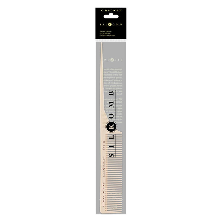 Silkomb Pro-60 Medium Tooth Rattail Professional Hair Stylist Comb for Teasing Sectioning Parting Lifting Styling Coloring Hair