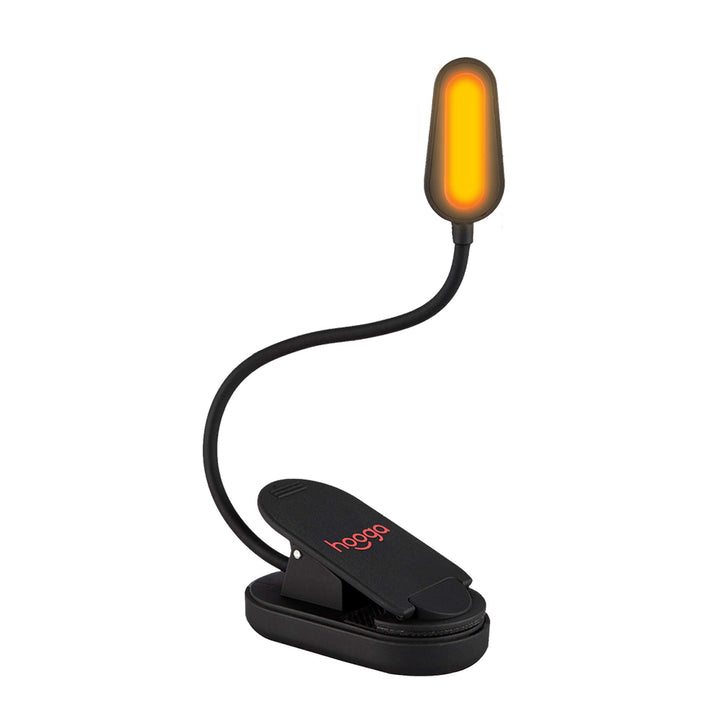 Book Light, Rechargeable Clip On Blue Blocking Amber LED Light for Reading in Bed. 1600K Color. Eye Care Light for Strain-Free, Healthy Eyes. Gift for Students, Kids, Travel, Nursing, Studying.