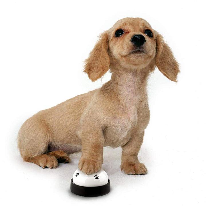 Dog Training Bell, Set of 2 Dog Puppy Pet Potty Training Bells, Dog Cat Door Bell Tell Bell with Non-Skid Rubber Base 2 Pack White