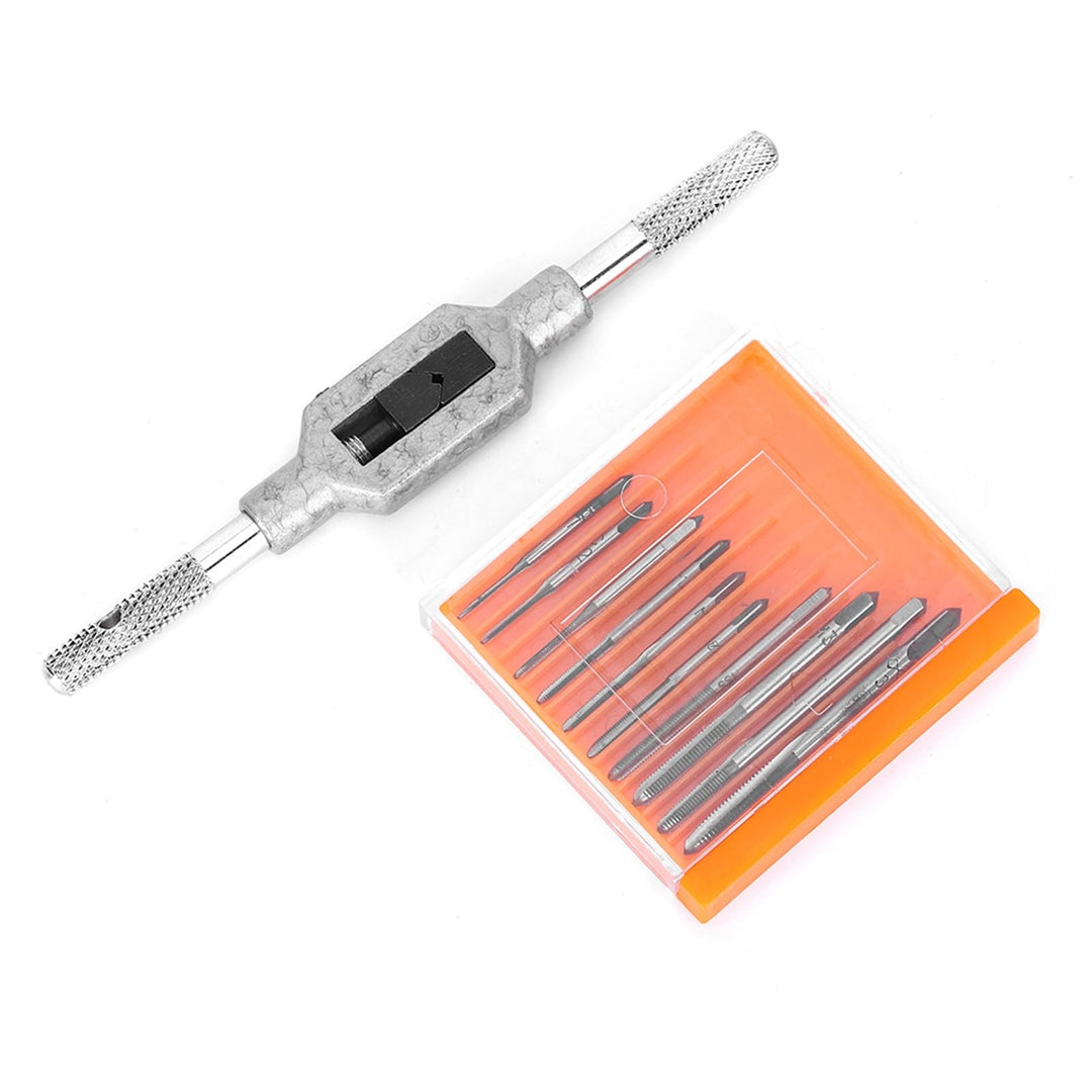 11PCs Mini Screw Tap Set Tap Reamer Wrench Handle Tap Reamer Tapping Hand Tool M1 M1.2 M1.4 M1.6 M1.7 M1.8 M2 M2.5 M3 M3.5(#1)