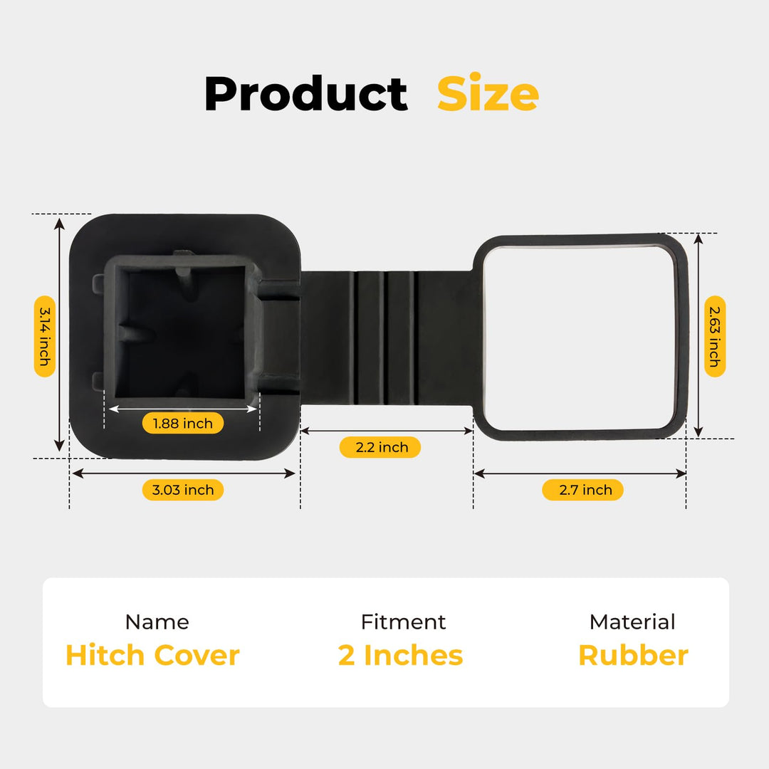 2 Inch Trailer Hitch Cover Tube Cover Plug Cap Rubber Fits 2 Inch Receivers Class 3 4 5 for Toyota Ford Jeep Chevrolet Nissan Dodge Ram Porsche Mercedes Benz Polaris Ranger ATV UTV Polaris