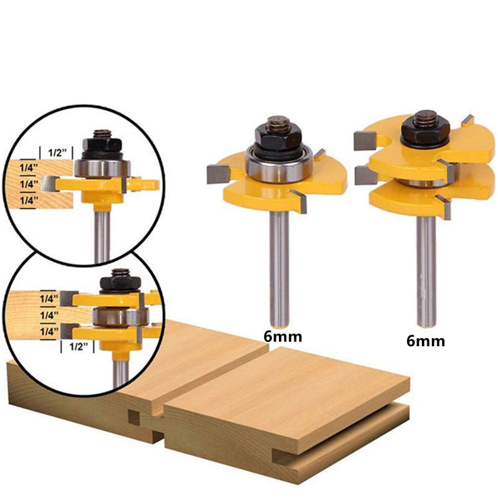 1/4 Shank 1-3/8 Diameter 45 Degree Lock Miter Router Bit Wood Cutter for Woodworking Drilling Power Tools