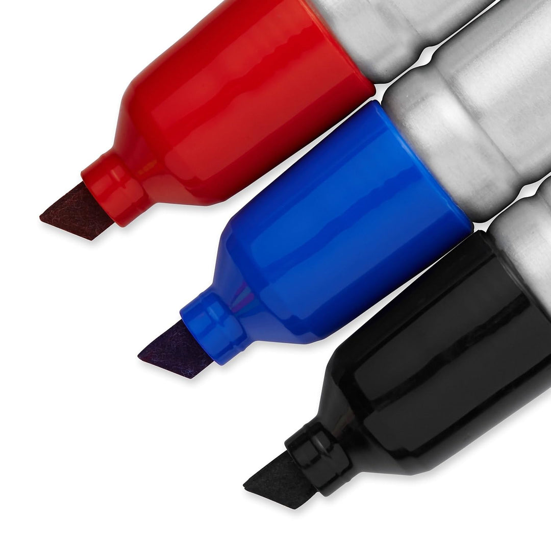 Sharpie King Size Permanent Marker, Large Chisel Tip, Great for Poster Boards, Assorted, 4 Count