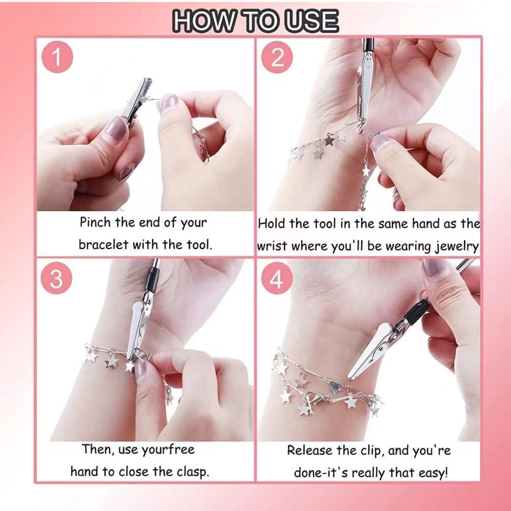 Bracelet Tool Jewelry Helper & Jewelry Clasps and Closures Fastener with Watch Clasps Hand Bracelet Helpers Fastening Hooking Equipment for Bracelet Necklace Watch Clasps Zipper Gift