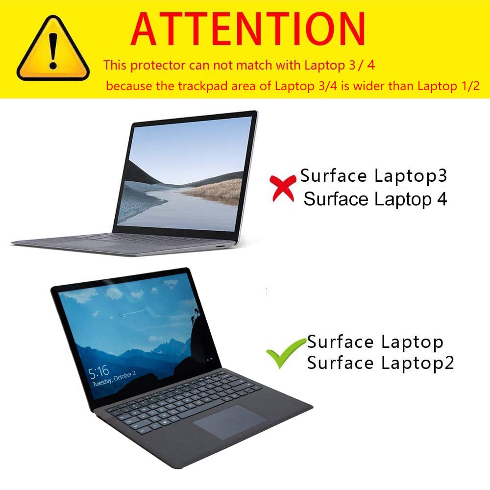 Transparent Keyboard palm rest Protector for Microsoft Surface Laptop/Laptop 2 Pads/Wrist Rests,Protect Alcantara from dirty/stain 13.5 Inch cover(US Layout)