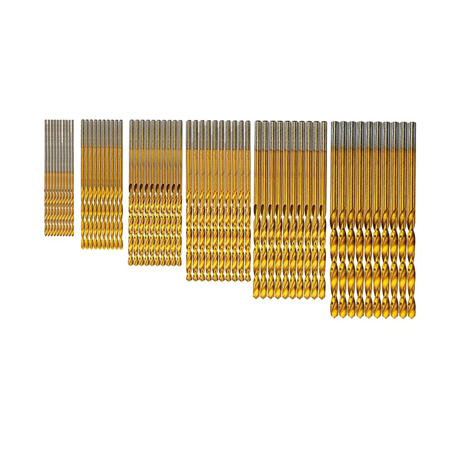 60PCS Titanium Micro Twist Drill Bits 1mm, 1.5mm, 2mm, 2.5mm, 3mm, 3.5mm-10pcs for Each,Small Fully Ground Mini Drill Bits for Wood, Plastic, Aluminum,DIY Making Craft Engraving