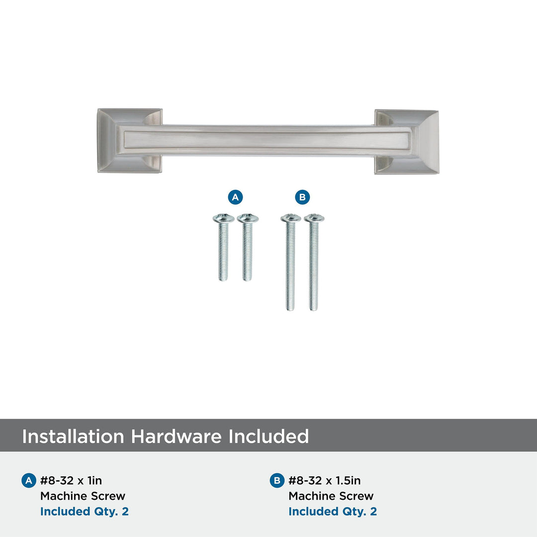 BP53030-G10 Mulholland 3-inch Center Pull Handle, Satin Nickel