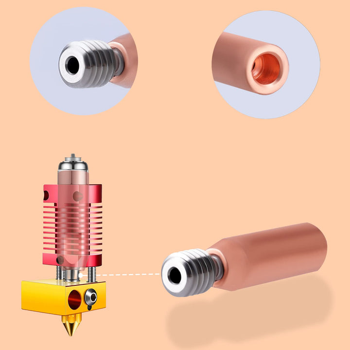 2pcs All Metal Threaded Heatbreak, Bimetal Heatbreak Titanium Alloy and Copper Heatbreak Throat for V6 Hot End 3D Printers (M6/M7 Threaded)