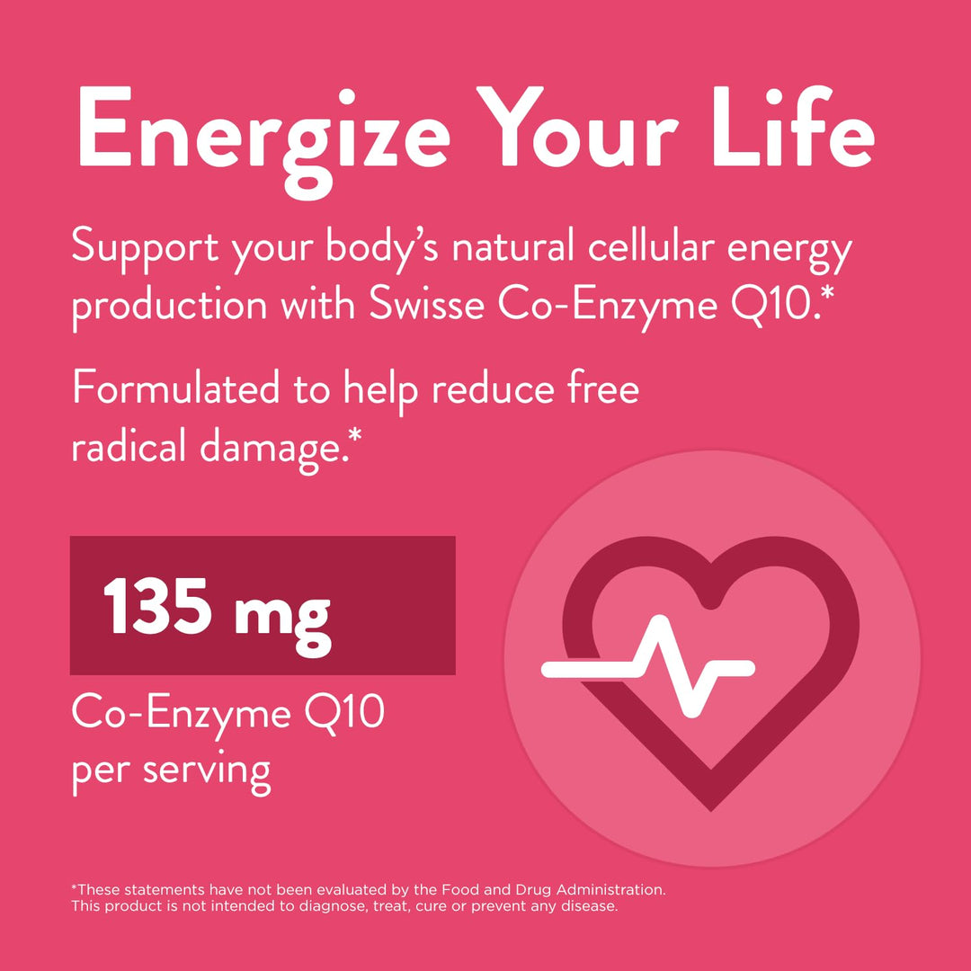 CoQ10 Supplement Co-Enzyme Q10 | 6 months Supply| Coenzyme Q10 Supports Heart Health and Ubiquinol Cellular Energy Production | CQ10 Antioxidant Support| Co Q 10 Supplement 135mg | 180 Softgels
