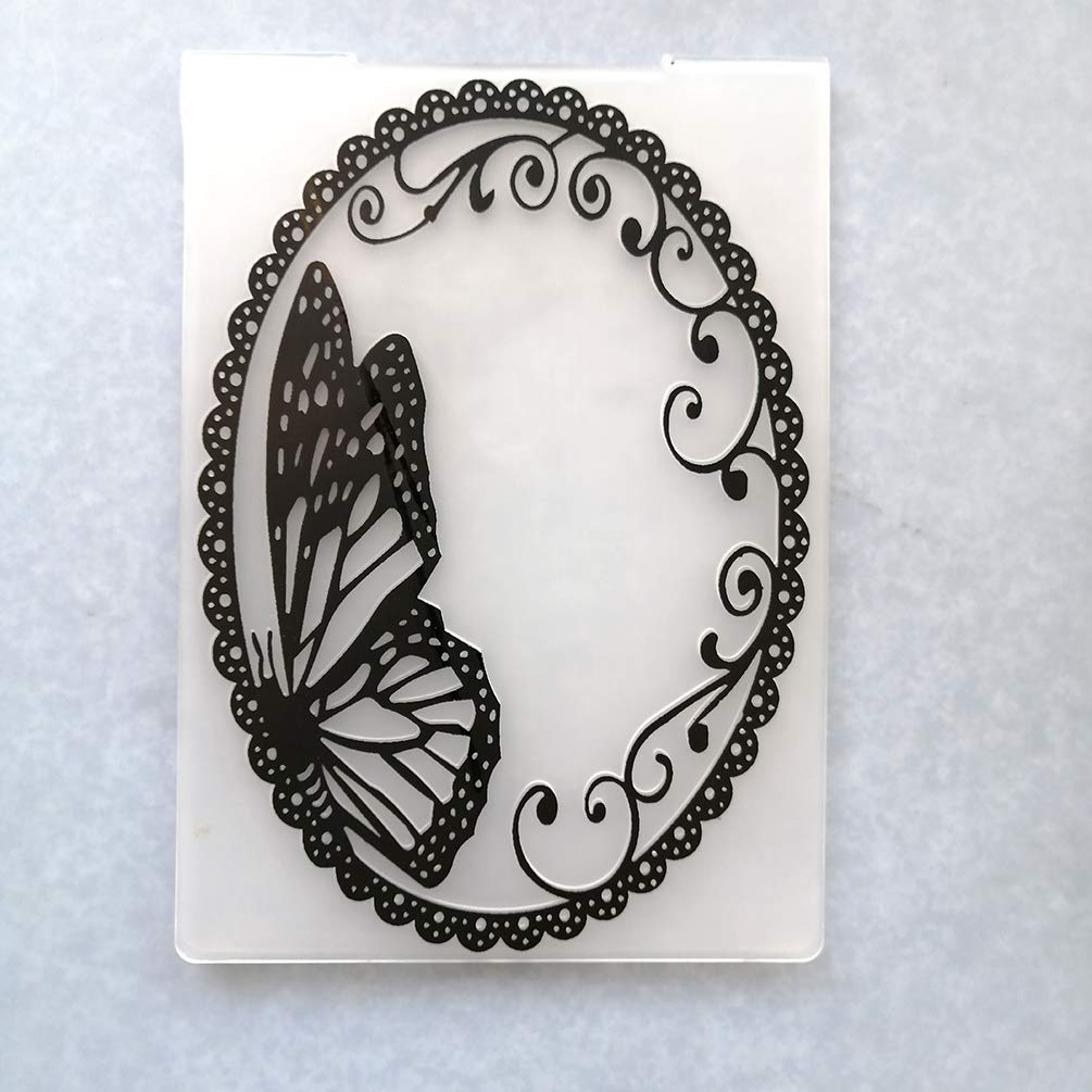 Oval Shape Butterfly Embossing Folders for Card Making and DIY Scrapbooking Craft Template Mold Making Photo Album Decor