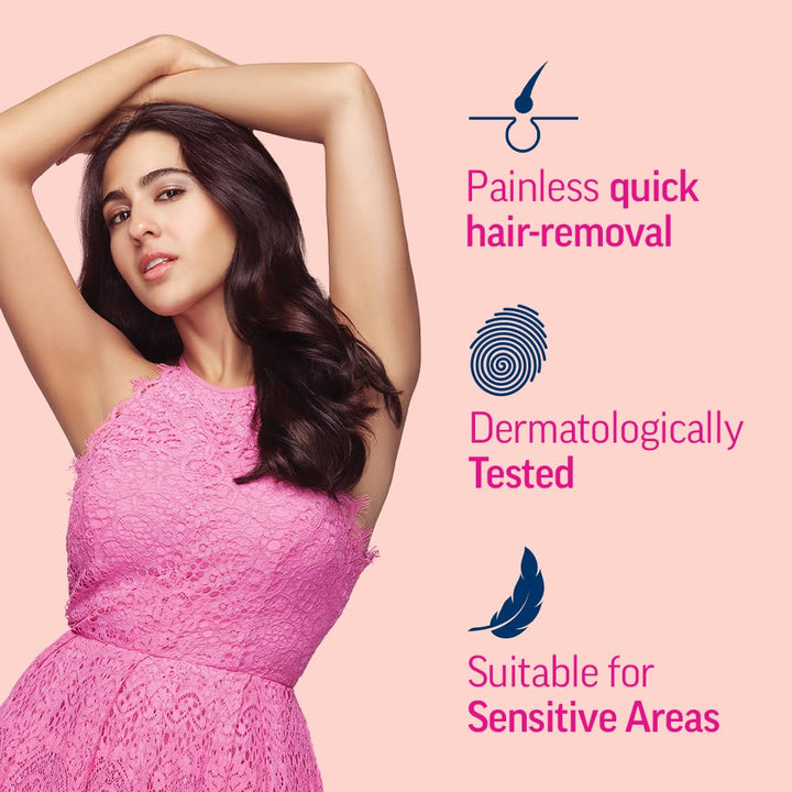 Pure Hair Removal Cream for Women With No Ammonia Smell, Normal Skin - 50g | Suitable for Legs, Underarms, Bikini Line, Arms | 2x Longer Lasting Smoothness than Razors