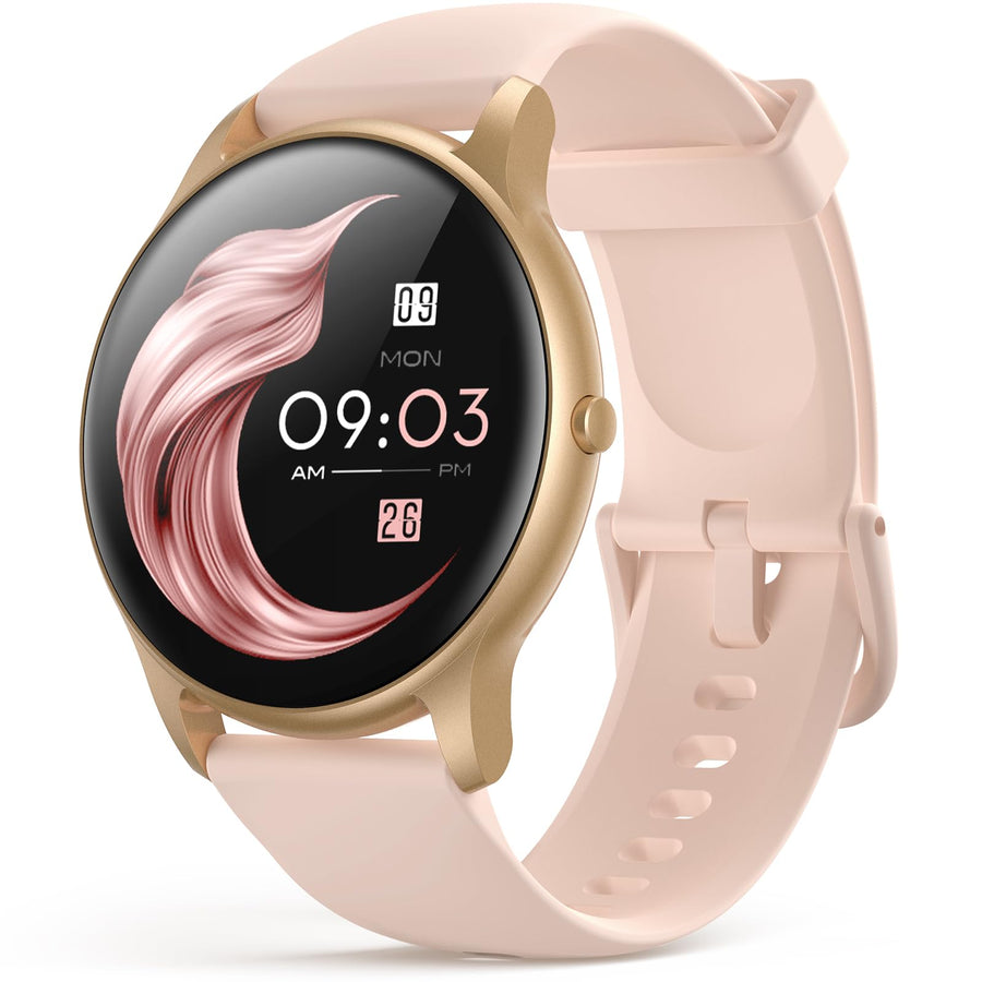 Smart Watch for Women, 5ATM Waterproof Smartwatch for Android and iOS Phones, Fitness Tracker Watch with 100+ Sports Modes, Heart Rate Monitor Pedometer Sleep Monitor, Pink