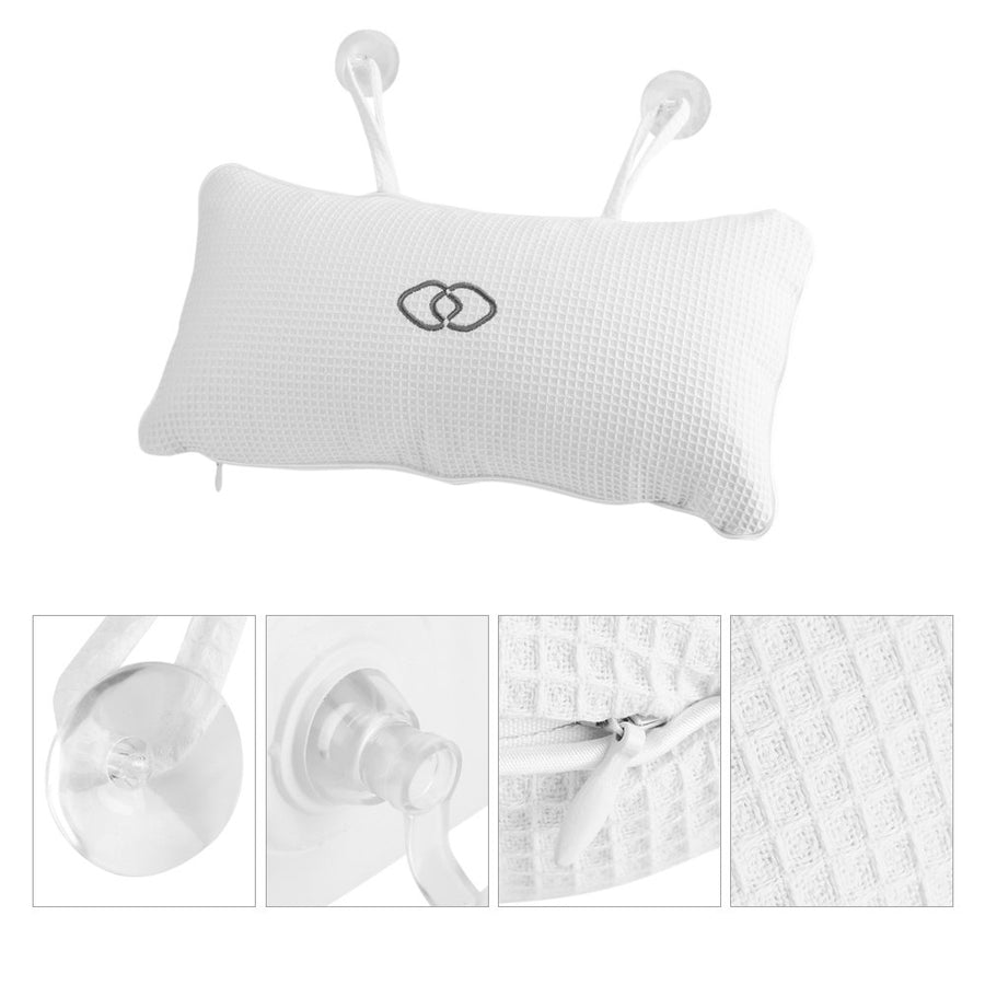Spa Bath Pillow, Non-slip Bathtub Spa Pillow Inflatable Bath Cushion with Suction Cups Head Neck Support