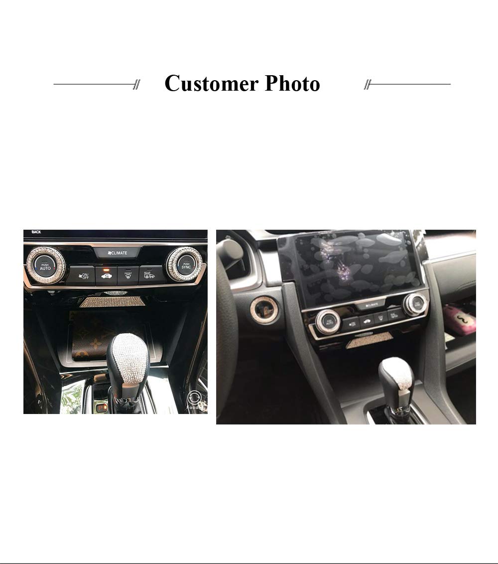 Gear Box Shifter Bling Crystal Accessory Interior Cover Compatible for Honda Civic