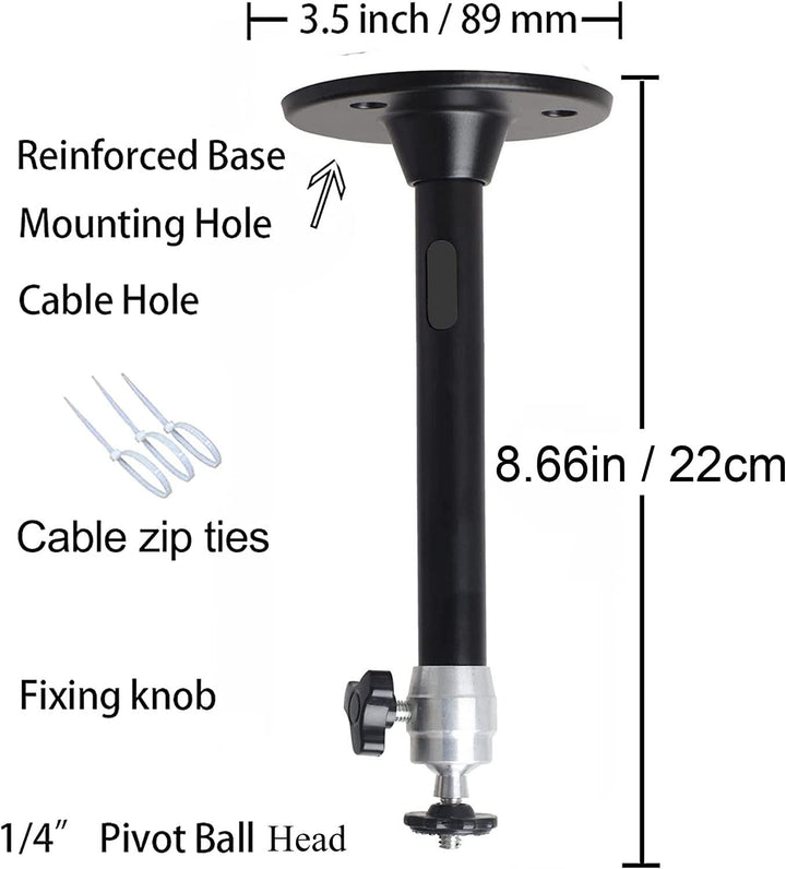 Universal Mini Projector Mount Ceiling Mount Holder with Thread Adapters for Projectors CCTV DVR Camera
