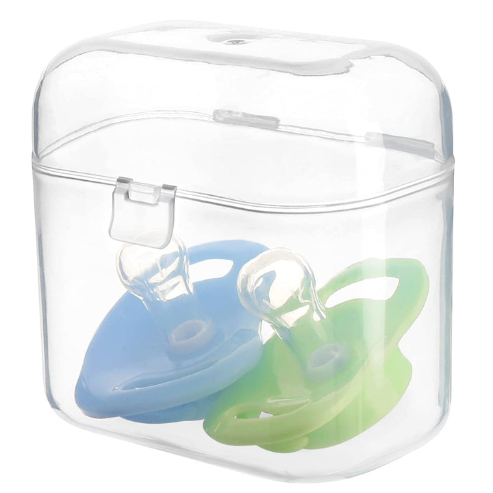 Pacifier Container Can Storage 2 Pacifiers, Baby Pacifier Holder Case for Travel, BPA Free,Transparent