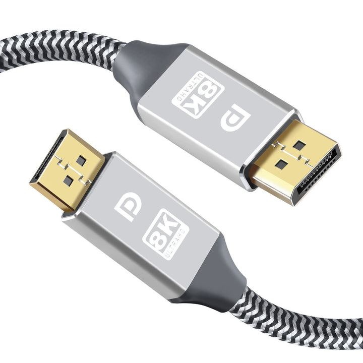 390HZ 10FT 3M Dp Displayport Cable 1.4 4K 144Hz, 2K 240HZ 280Hz to Display Port Cable 6Ft 8K UHD TV,PC Gaming Monitor VESA E-Sports HDR 10 32.4GB HDCP2.2 FREESYNC G-SYNC Expand (Silvery,6.56Ft)