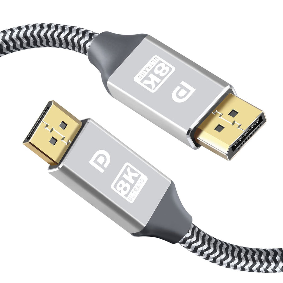 390HZ 10FT 3M Dp Displayport Cable 1.4 4K 144Hz, 2K 240HZ 280Hz to Display Port Cable 6Ft 8K UHD TV,PC Gaming Monitor VESA E-Sports HDR 10 32.4GB HDCP2.2 FREESYNC G-SYNC Expand (Silvery,6.56Ft)