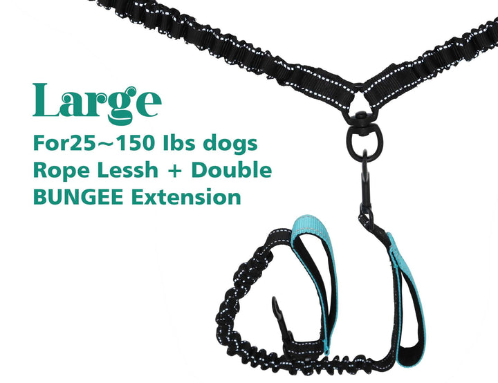 Hands Free Dog Leash, Double Dog Leash, Waist Dog Running Leash for Comfortable Walking Jogging Training Hiking, Long Padded No Tangle 360° Swivel Clasp Adjustable Dual Dog Lead Leashes