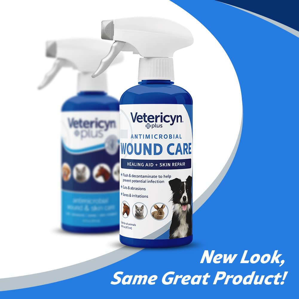 Plus Dog Wound Care Spray | Healing Aid and Skin Repair, Clean Wounds, Relieve Dog Skin Allergies, Safe for All Animals. 16 ounces