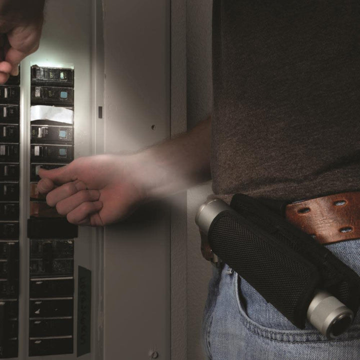 Lite Holster Stretch, Expandable, Secure Flashlight Holder With Belt Clip, Universal Sizing,N00874-BRK,Black