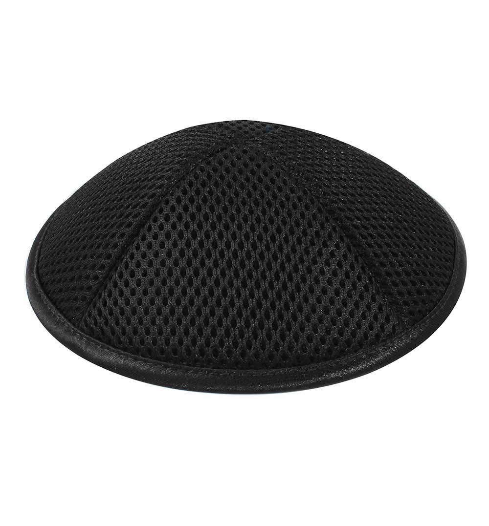 Zion Judaica Teens Black Mesh Kippah for Events and Every Day Use Mens Net Yarmulke Black Sports Yamaka for Camp Boys Sporty Kippa Skullcaps Sportswear Kipah