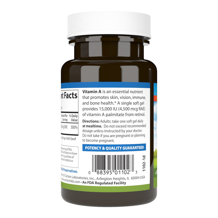 - Vitamin A, 15000 IU Palmitate (4500 mcg RAE), Vision Health & Healthy Skin, Immune Function, 240 Softgels