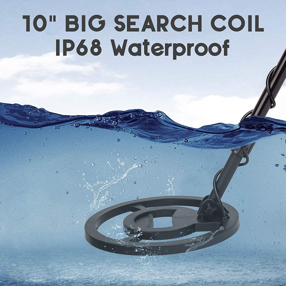 Professional Metal Detector for Adults & Kids with Headphone, Gold Detector Silver Finder, Waterproof 10 Search Coil, 41-53 Adjustable Stem Pinpoint Disc & All Metal Mode Gifts for Men Dad