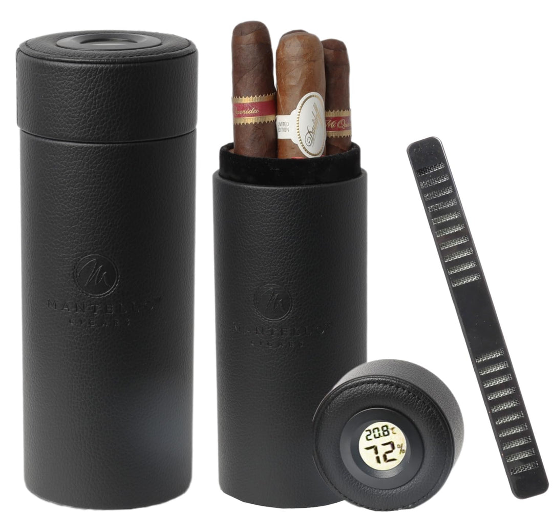 Cigar Case- Cigar Travel Case with Cigar Accessories, Cigar Case for Men Cigar Humidor, Airtight Seal- Cigar Gifts for Men, Travel Cigar Humidor Case (1 Count (Pack of 1))