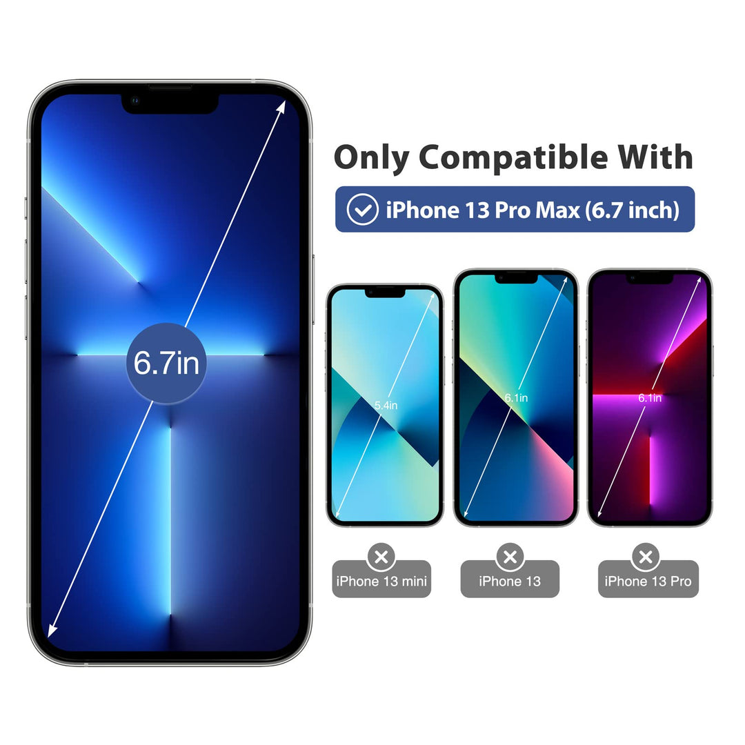 Compatible with iPhone 13 Pro Max Case Clear, Not Yellowing Shockproof Protective Bumper Hard Back Phone Case 6.7 inch Released in 2021 Black