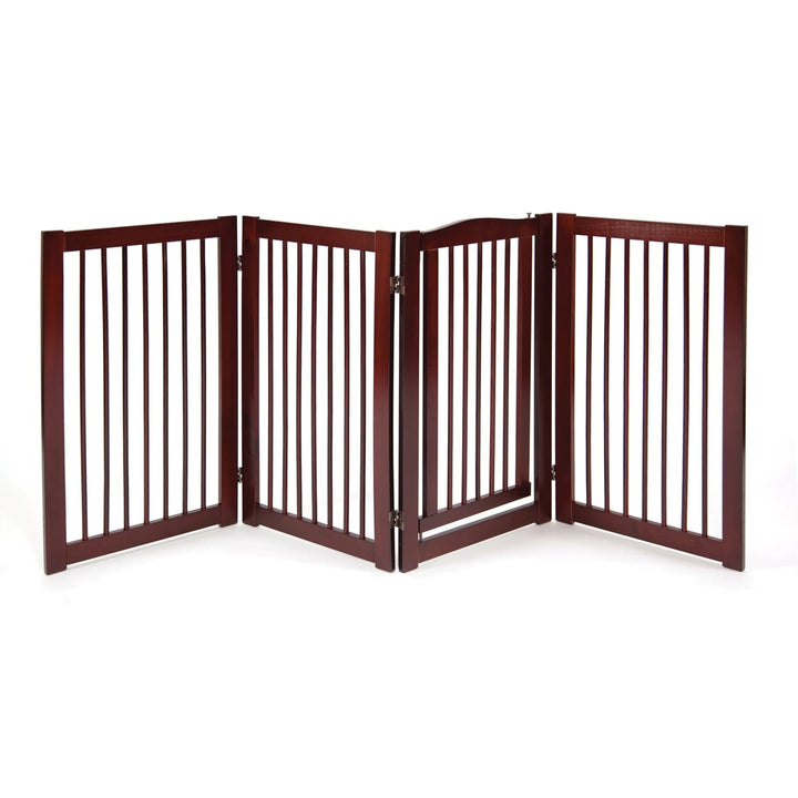 360 Configurable Freestanding Dog Gate with Door for Home