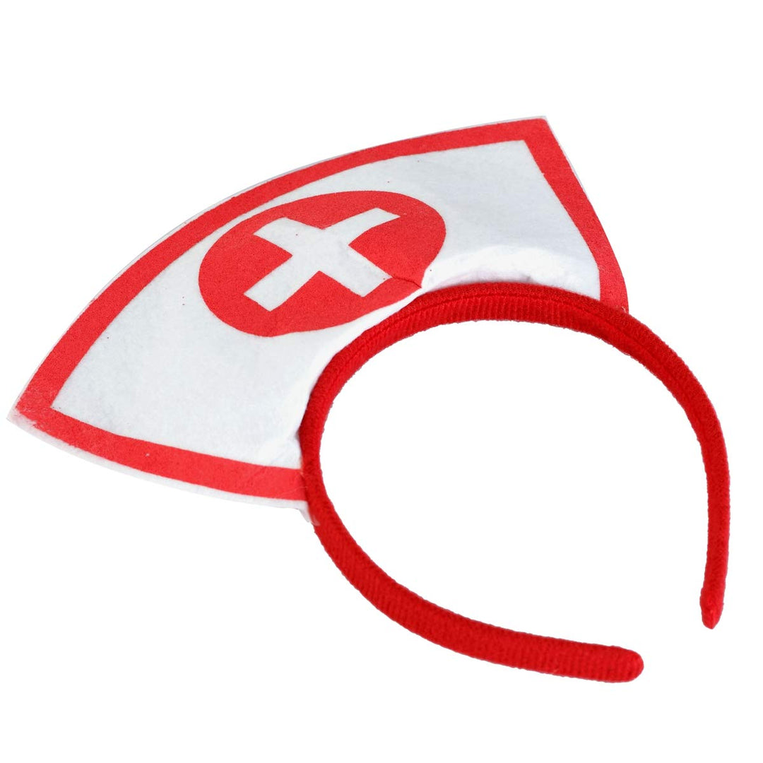 Halloween Costume Accessory,Nurse Hat Headband with Red Cross,Halloween Party Supplies