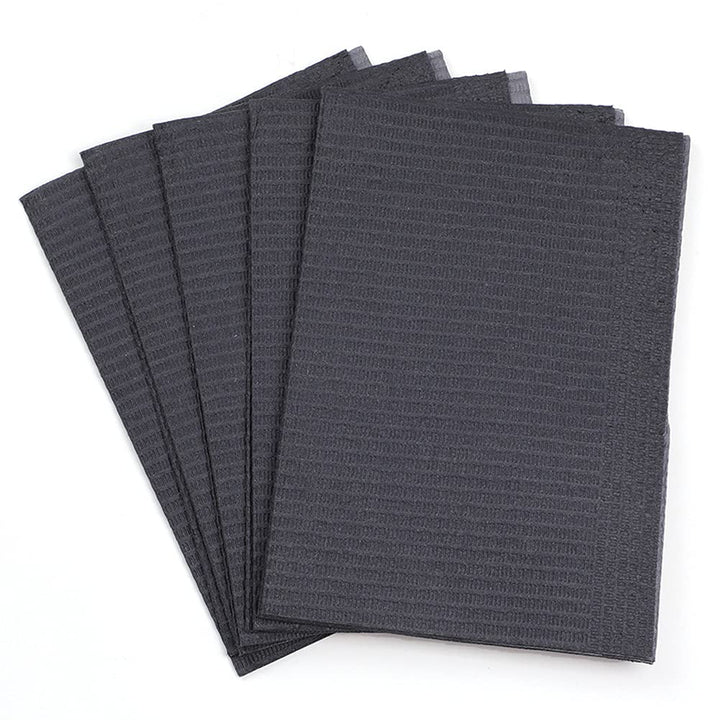 25 Pieces Disposable Tattoo Bibs 3 Ply Dental Bibs Patient Bibs Tattoo Table Covers Clean Pad Tattoo Tray Covers Tattoo Table Mat Tattoo Supplies(Black)