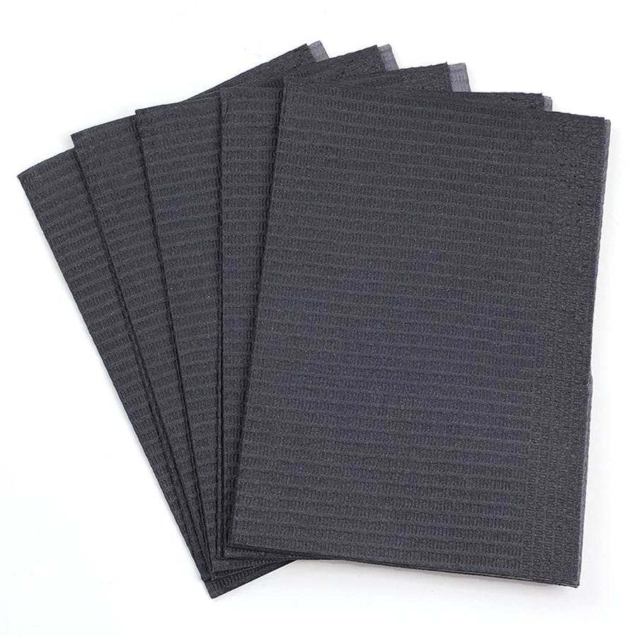 25 Pieces Disposable Tattoo Bibs 3 Ply Dental Bibs Patient Bibs Tattoo Table Covers Clean Pad Tattoo Tray Covers Tattoo Table Mat Tattoo Supplies(Black)