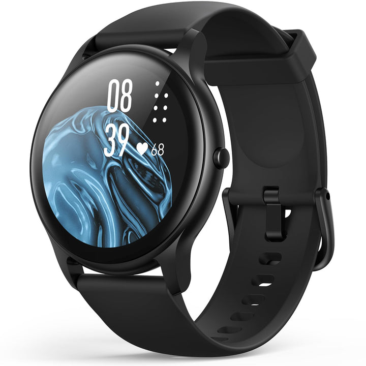 Smart Watch for Women Men, 5ATM Waterproof Smartwatch for Android and iOS Phones, Fitness Tracker Watch with 100+ Sports Modes, Heart Rate Monitor Pedometer Sleep Monitor, Black