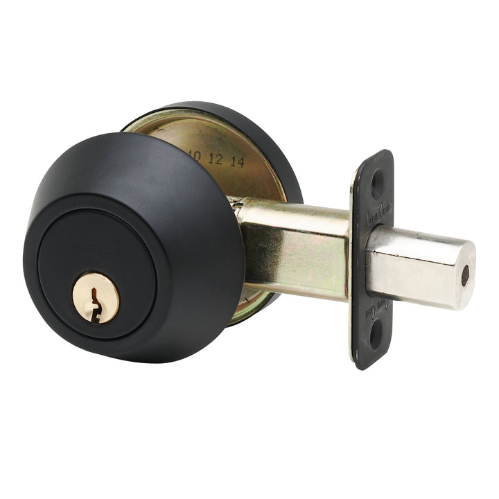 DB2410BC Single Cylinder Deadbolt, Standard Size, Black