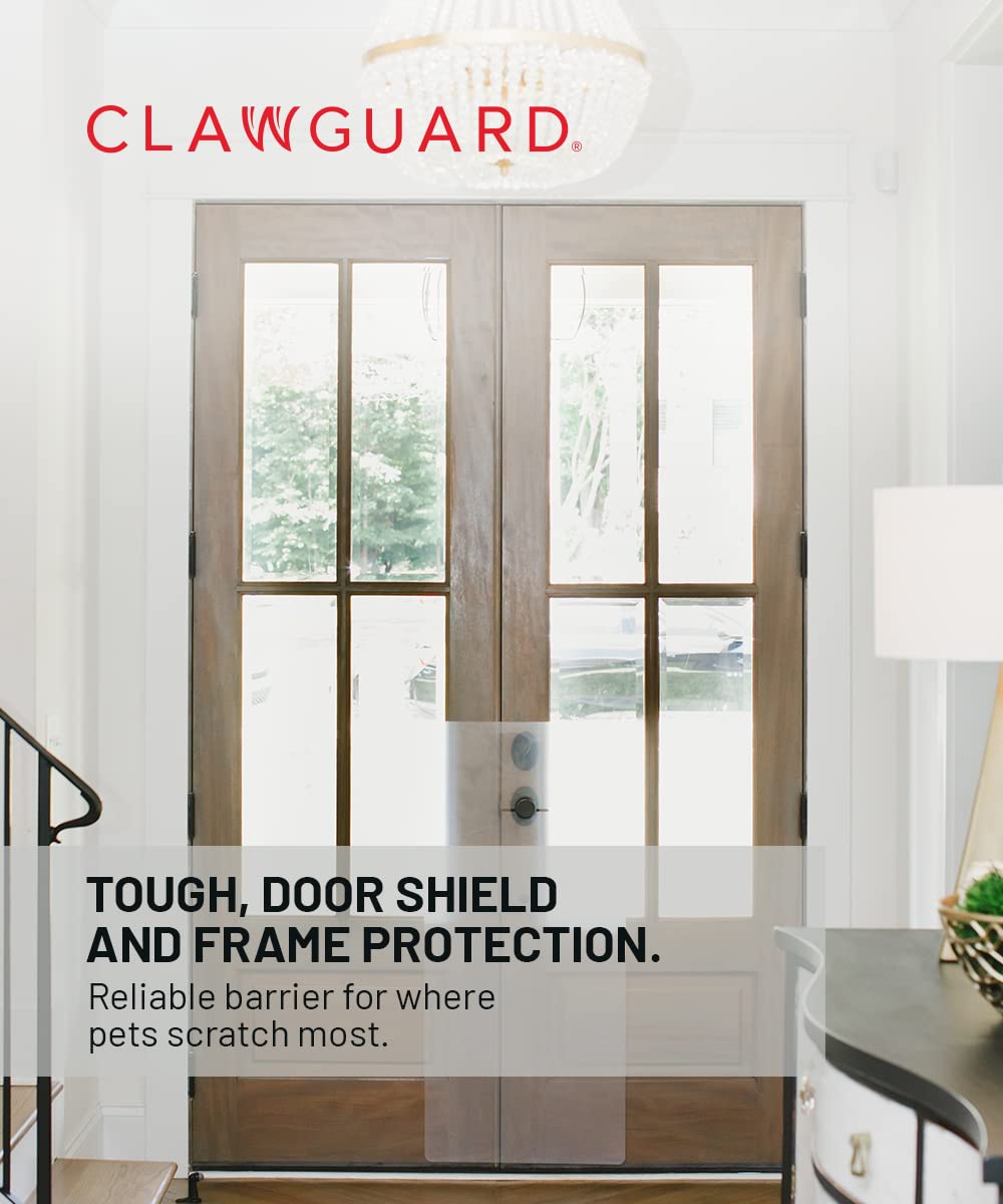 Heavy Duty - Ultimate Door Scratch Shield, Frame & Wall Protection Barrier for Dog and Cat Clawing, Scratching and Damaging Doors, 20in x 44in
