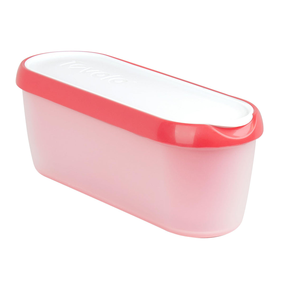Ice Cream Containers for Homemade Ice Cream, Glide-A-Scoop (1.5 Qt, Strawberry Sorbet) - Stackable Ice Cream Storage Containers for Freezer - BPA-Free Ice Cream Tub with Lid & Non-Slip Base
