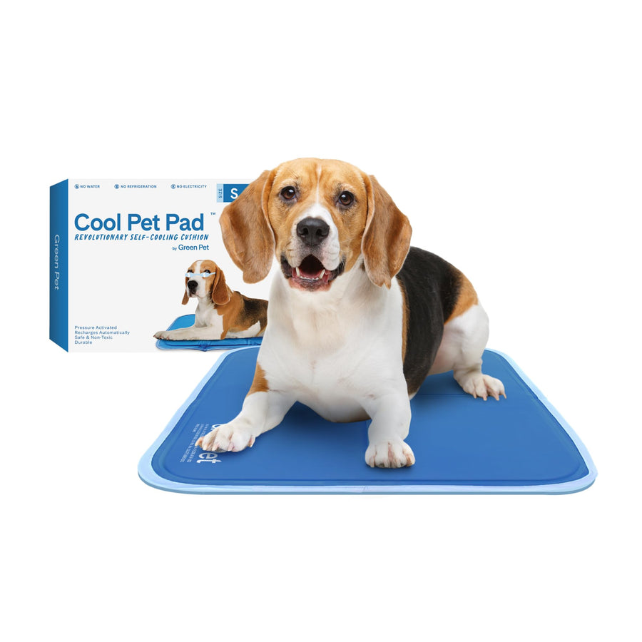 Cool Pet Pad - Small, Blue - Self-Cooling, Pressure Activated Mat for Dogs & Cats from 9-20 lbs - Non-Toxic Gel, No Water Needed